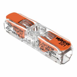 Vadu savienotājs, attaisāms 2x0.2-4mm² 32A caurspīdīgs