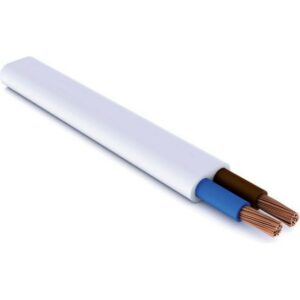Instalācijas kabelis YDYp 2x1.0mm² plakans balts